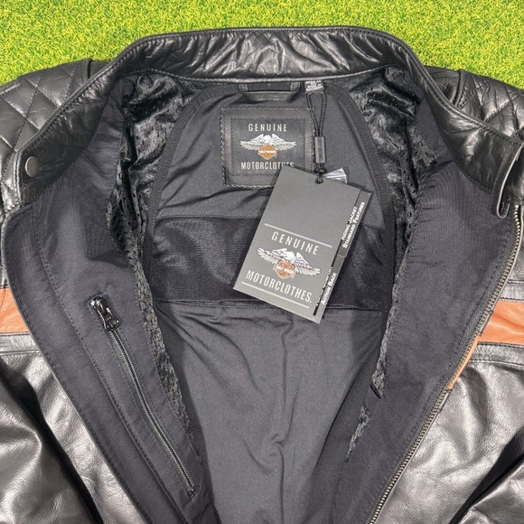 Harley Davidson Victory Sweep Size XXL Leather Jacket Black 98012-21VM **READ** - Picture 6 of 11